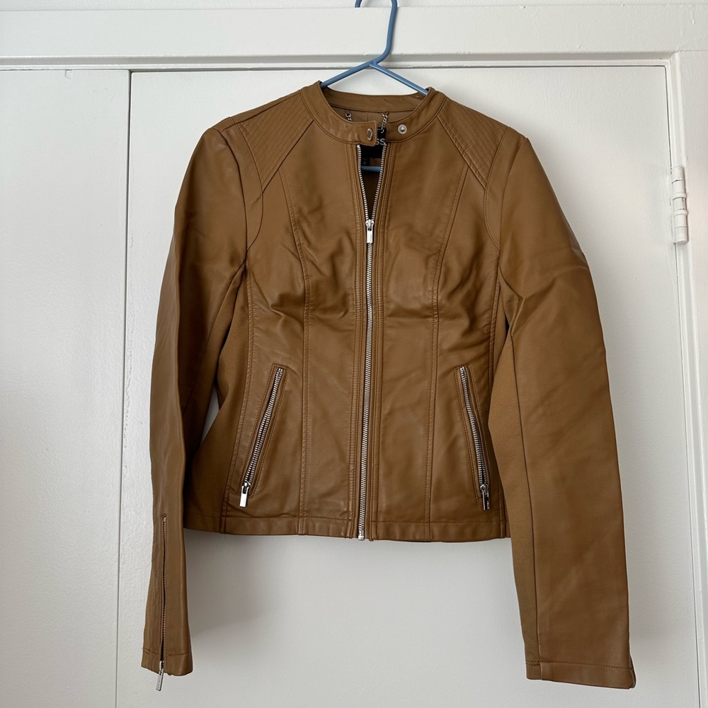 EUC Express Tan Leather Jacket Small